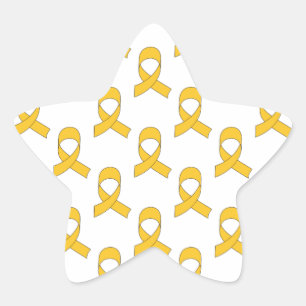 Gold Ribbon-Muster Stern-Aufkleber