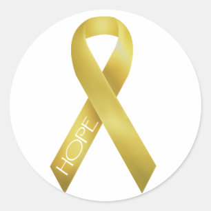 Gold Ribbon Runder Aufkleber