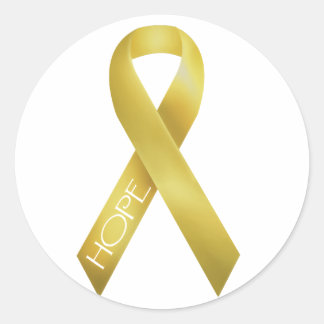 Gold Ribbon Runder Aufkleber