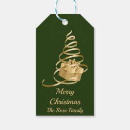 Gold Ribbon Weihnachtsbaum Geschenk-Tag Geschenkanhänger