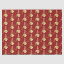 Gold Ribbon Weihnachtsbaum Geschenkpapier Seidenpapier