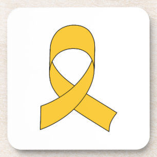 Gold Ribbon Zeichnend Getränkeuntersetzer