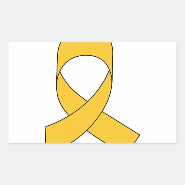 Gold Ribbon Zeichnend Rechteckiger Aufkleber (Vorderseite)