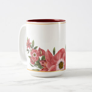 Gold Rimmed Floral Zweifarbige Tasse