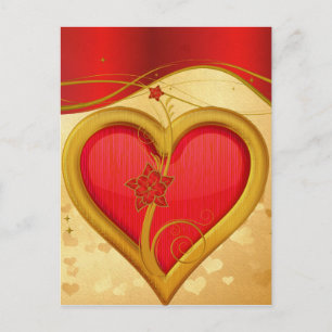 Gold Rimmed Heart Postkarte