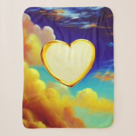 Gold Rimmed Heart Sherpa Blanket Sherpadecke