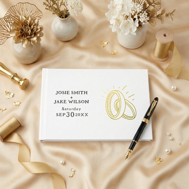 Gold rings Foil Guestbook Gästebuch (Gold rings Foil Guestbook)