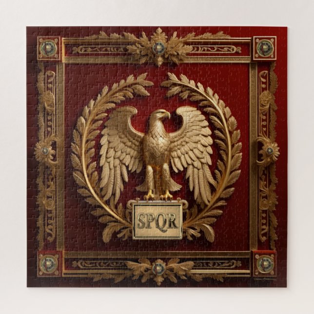 Gold Roman Kaiseradler über Rot Nr. 4 (Vertikal)