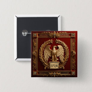 Gold Roman Kaiseradler über Rot Nr. 4 Button