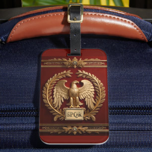 Gold Roman Kaiseradler über Rot Nr. 4 Gepäckanhänger