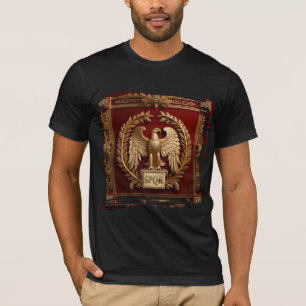 Gold Roman Kaiseradler über Rot Nr. 4 T-Shirt
