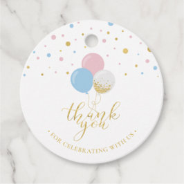 Gold, Rosa, Blau | Babydusche Vielen Dank für Ihre Geschenkanhänger