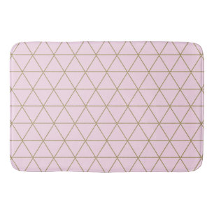 Gold Rosa Geometrische Dreiecke Boho Glam Minimali Badematte