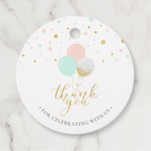 Gold, Rosa, Mint Danksagungs-Anhänger für Baby S Geschenkanhänger