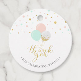 Gold, Rosa, Minze | Babydusche Vielen Dank für Ihr Geschenkanhänger