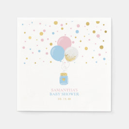 Gold, Rosa und Blaues Geschlecht offenbaren Baby-D Serviette