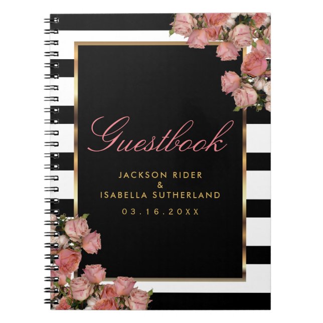 Gold rose avec bandes noires et blanches - Livre d (Devant)
