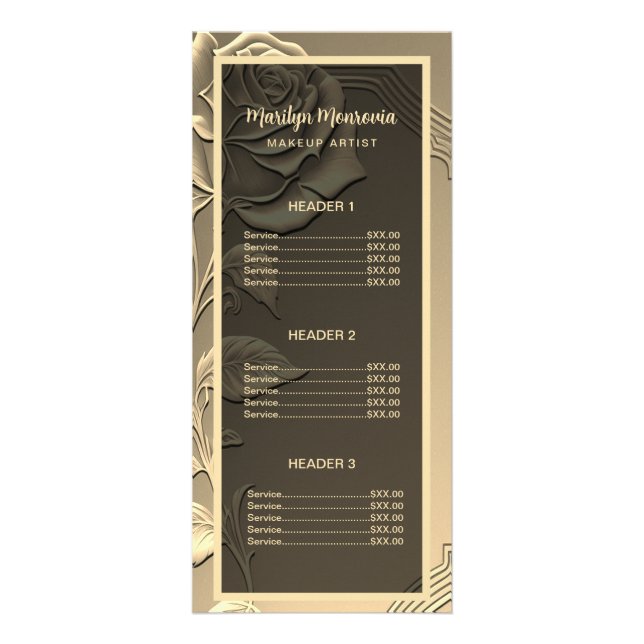 Gold Rose Beauty Salon Werbekarte (Vorne)