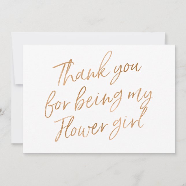 Gold Rose "Danke, dass du meine Blume Mädchen bist Dankeskarte (Vorderseite)