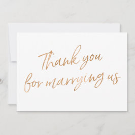 Gold Rose "Danke, dass du uns geheiratet hast! Dankeskarte