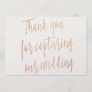Gold Rose "Danke, dass du unsere Hochzeit gefangen Dankeskarte