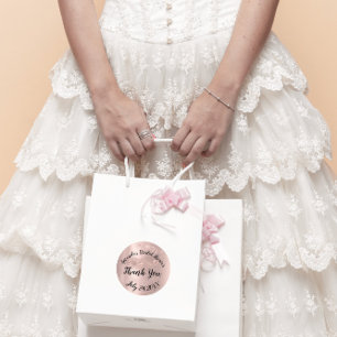 Gold Rose Funkeln Dankeschön Süße Bridal Shower Runder Aufkleber