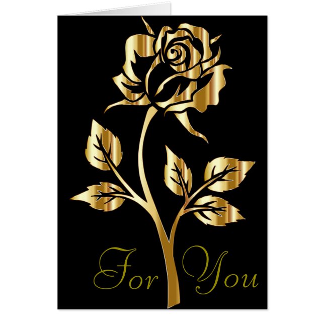 Gold-Rose für Ihre Karte (Vorne)