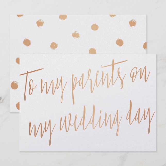 Gold Rose "Für meine Eltern am Hochzeitstag" Einladung (Vorne/Hinten)