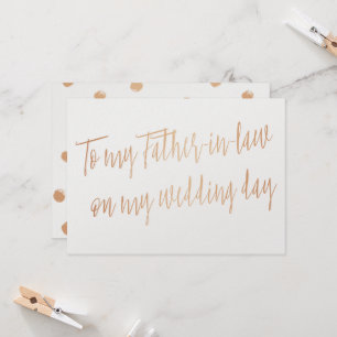 Gold Rose "Für meinen Schwiegervater am Hochzeitst Karte
