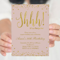 Gold & Rose Gold Anniversaire Fête Invitation