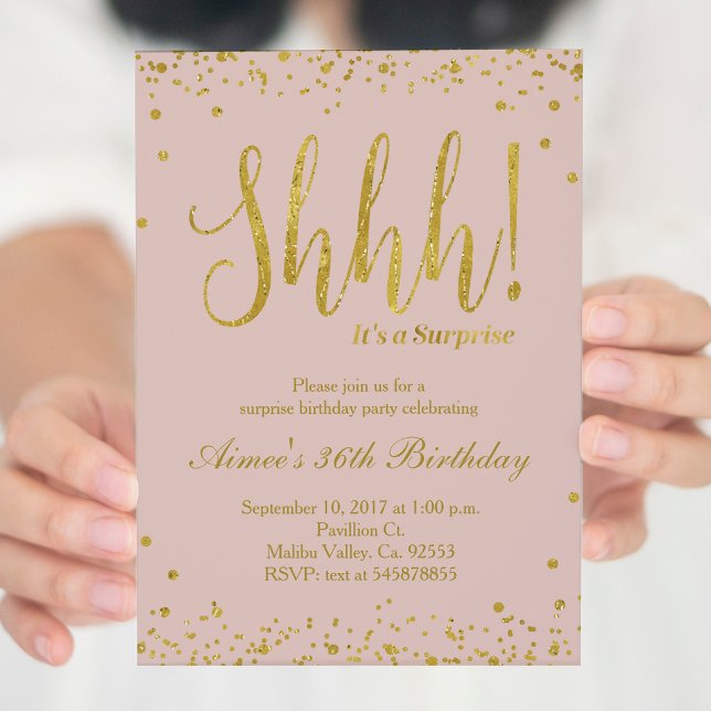 Gold & Rose Gold Anniversaire Fête Invitation (Créateur téléchargé)