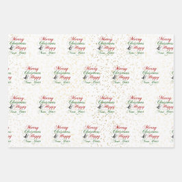 Gold | Rose Gold | Silberner Glitzer Frohe Weihnac Geschenkpapier Set