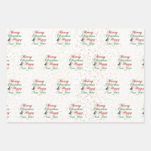 Gold Rose Gold Silberner Glitzer Frohe Weihnac Geschenkpapier Set