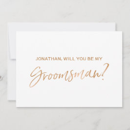 Gold Rose Handschrift "Werden Sie mein Trauzeuge s Einladung