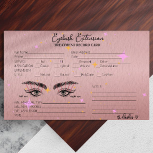 Gold Rose Lash Client Record Script Kalligrafie