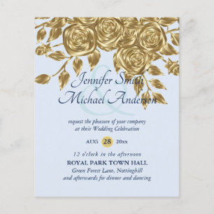 Gold Rose Metallic Wedding Einladungen