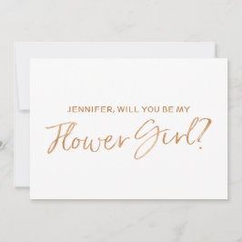 Gold Rose mit dem Titel "Werden Sie meine Blume?" Einladung