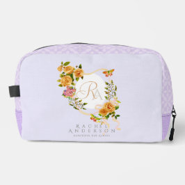 Gold-Rose-Multigram-Lila Drucktasche Waschbeutel