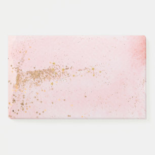 Gold Rose Rosa Glitzer Stars Post-it Klebezettel