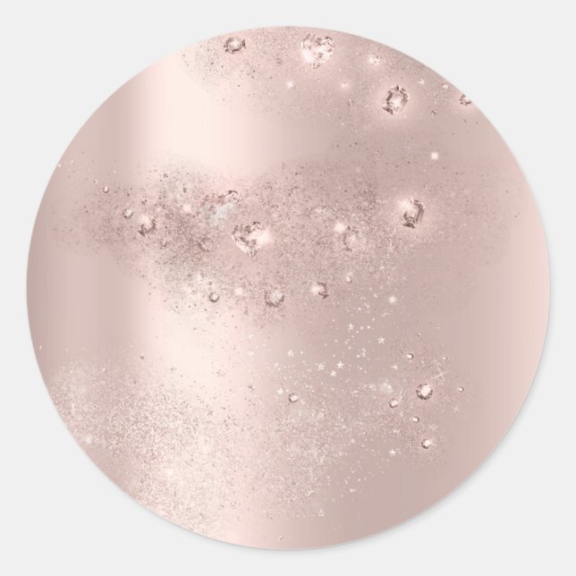 Gold Rose Spark Danke Sweet Brautparty Runder Aufkleber (Vorderseite)