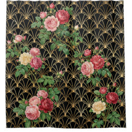 Gold Rose Trellis Duschvorhang