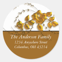 Gold Rose Vine Design - Rücksendeadressen-Aufklebe