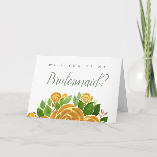 Gold-Rose wird meine Bridesmaid sein Einladung (Vorderseite)