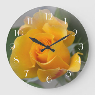 Gold Rosenknospe Große Wanduhr