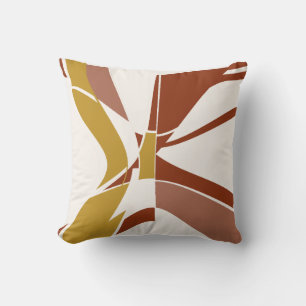 Gold Rost Beige Mauve Weiße Moderne Kunst Abstract Kissen