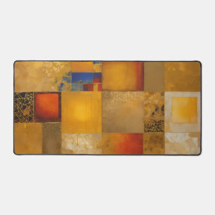 Gold, Rot, Blue Squares Schreibtischunterlage