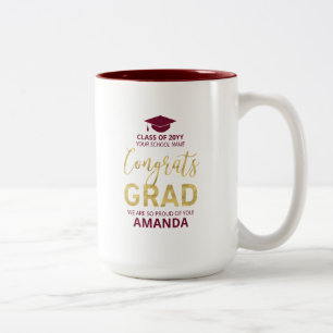 Gold & Rot   Modernes individuelles Geschenk zum A Zweifarbige Tasse