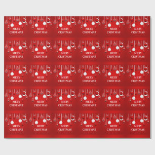 Gold-Rot-Silber-Glitter-Ornament Firmen-Weihnachte Geschenkpapier