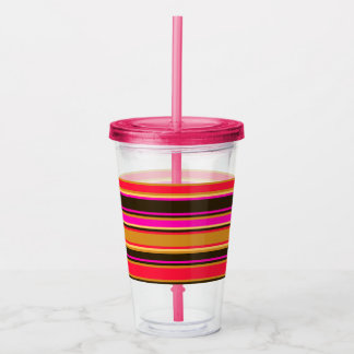 Gold, Rot und Magenta Streifen Akrylic Tumbler Acryltrinkbecher