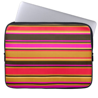 Gold, Rot und Magenta Striped Electronics Bag Laptopschutzhülle